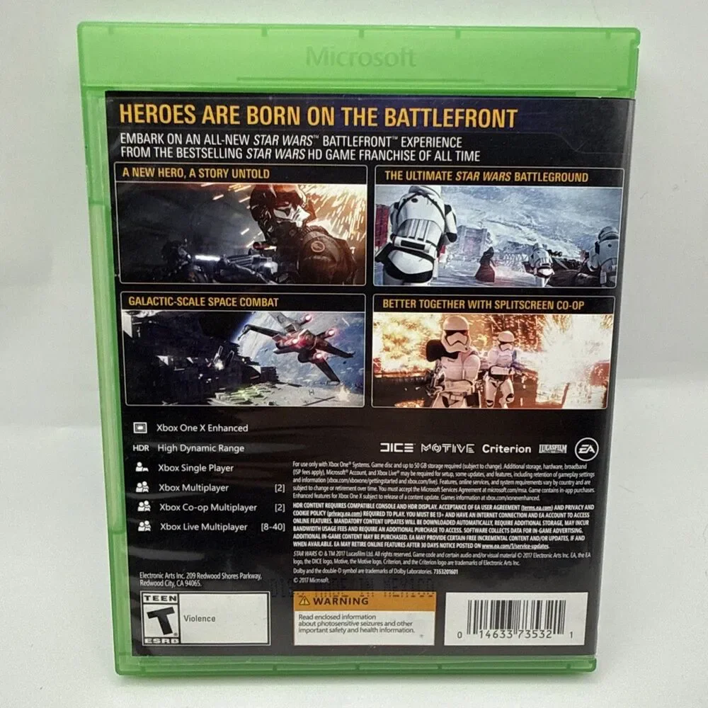 Star Wars: Battlefront II (Microsoft Xbox One, 2017) Tested Works